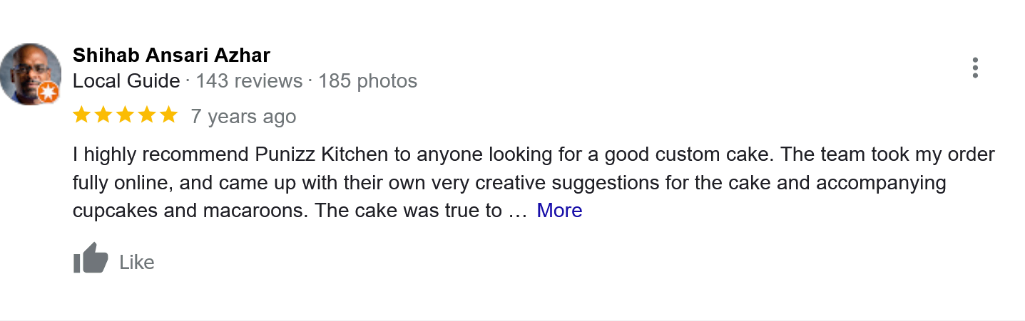 google review custom cake